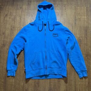 AWS re Invent Blue Full Zip Hoodie Mens Large Amazon Web Services Tech Promo